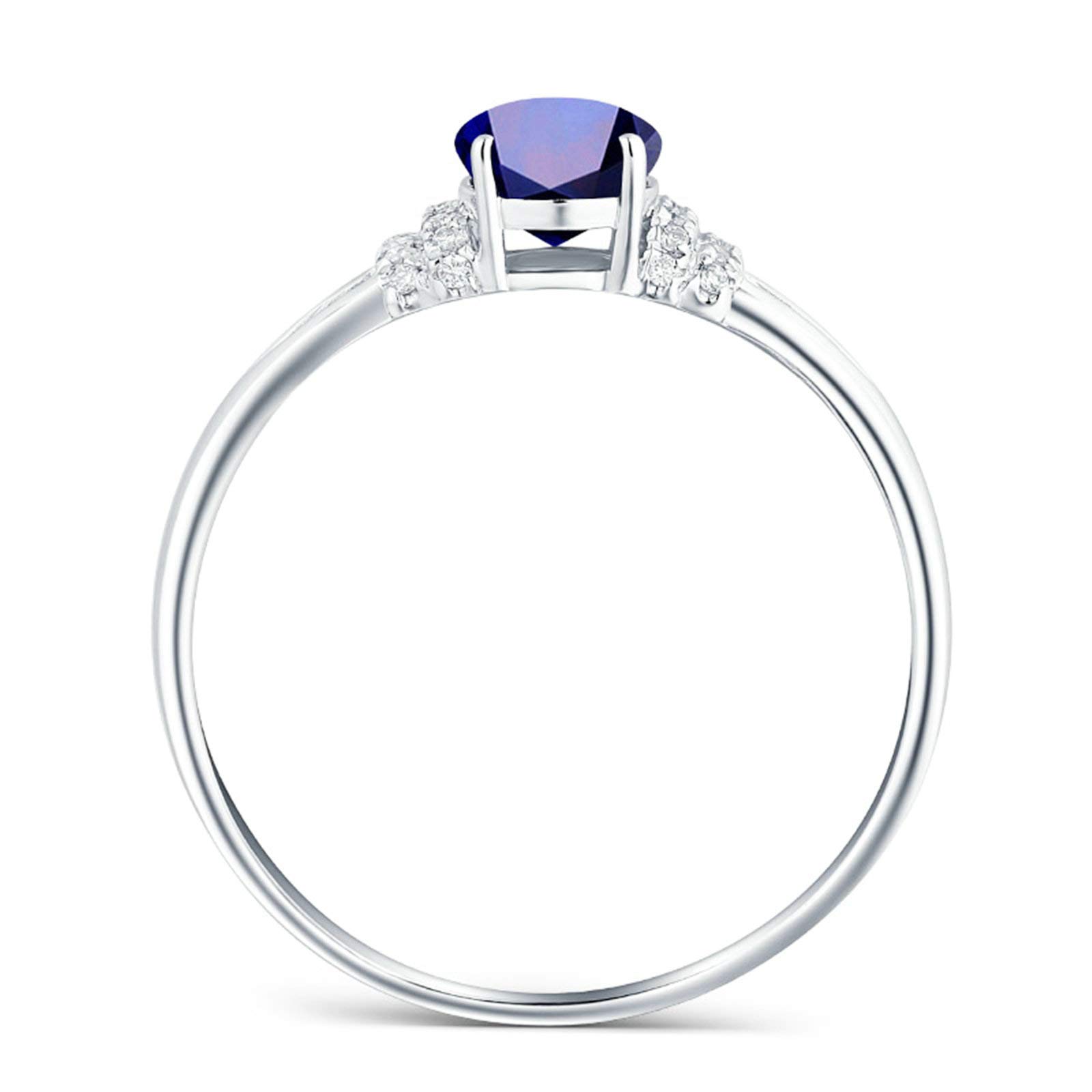 Beydodo Obrączki ślubne 750 białe złoto niebieskie owalne szafir 0,62/0,97/1,36/2,22 ct pierścionek zaręczynowy diament białe złoto dla kobiet e 18 karatów (750) białe złoto, 45 (14,3), colore: 2.22ct, cod. TLLWGZ2743