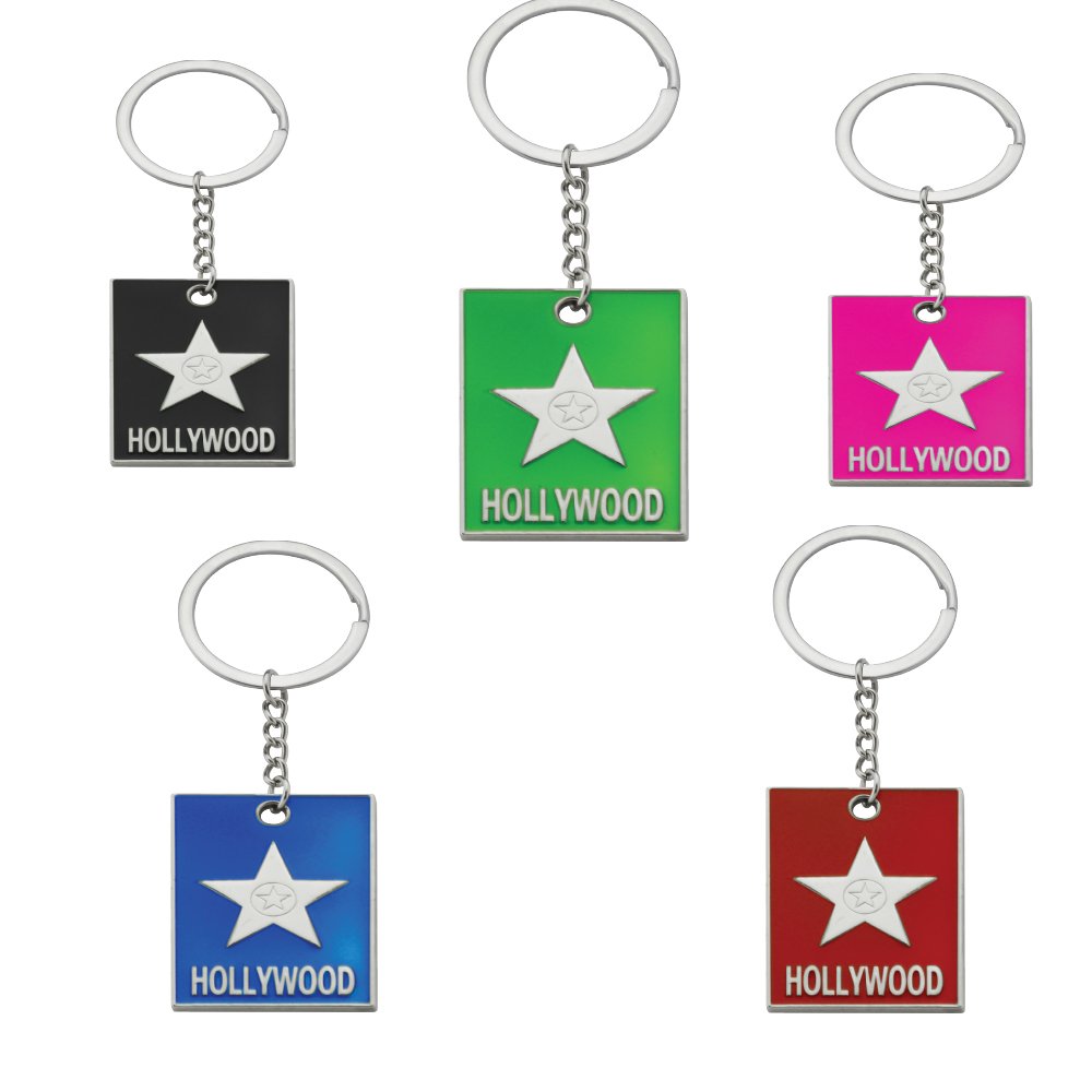 Rockin Gear Key Chains Hollywood Star Keychain Souvenir Gift California 5 Set - Makes a Great Collectible Souvenir and Best Gift! Assorted Colors (Set of 5, Multicolor)