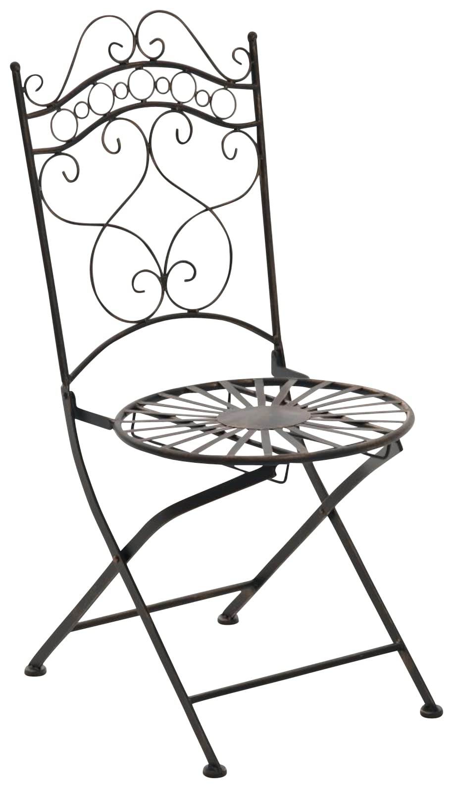 CLP Lot de 2 Chaises De Jardin Pliantes Indra I Chaises D'Extérieur en Fer Forgé pour Terrasse Ou Balcon Couleur:Bronze