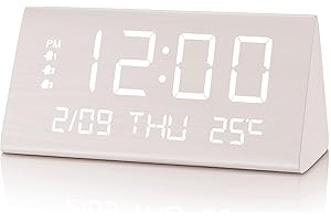 JALL Minimalistic Wooden LED Alarm Clock