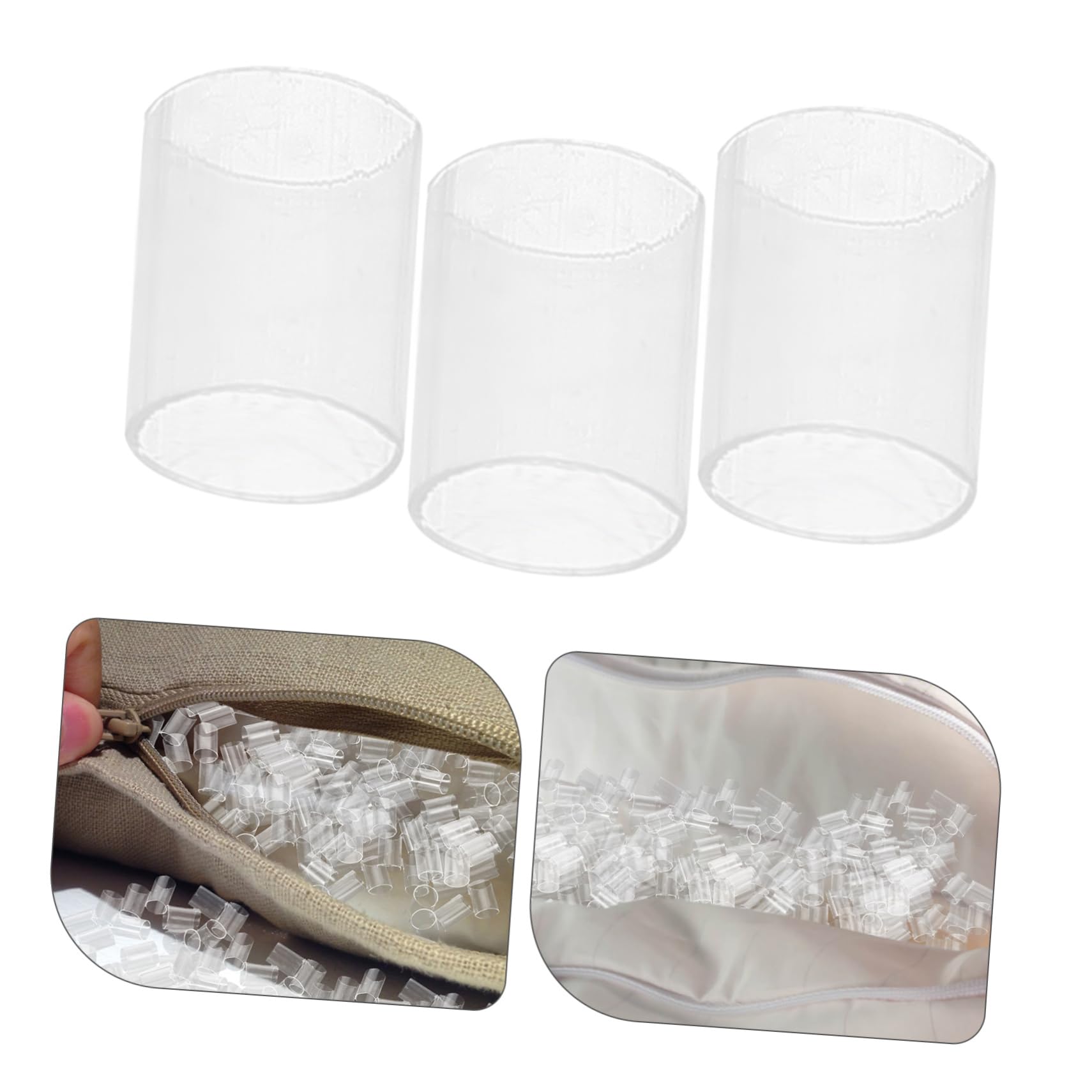 Cabilock Relleno De Almohadas Tubo De PE Transparente 6x8 Mm 1 Kg Material Elástico Ajustable para Soporte Cervical Uso Portátil para Almohadas