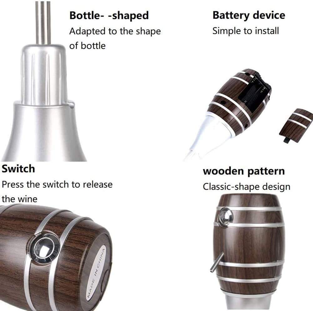 Aérateur de Carafe à vin électrique, Forme de tonneau de vin créatif, Bec verseur de vin, Distributeur de vin à Une Touche, pour Mariage/Anniversaire/fête/Noël
