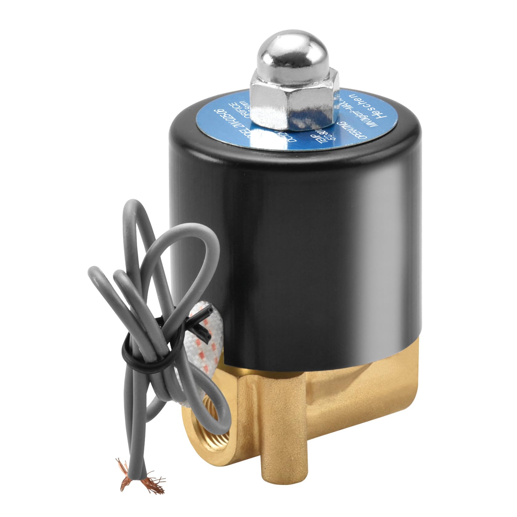 Heschen Black Brass Electric Solenoid Valve, 2W-025-06, Pt1/8'', Normally Closed, Direct Action Water, Replacement Valve (Dc12v-Nc)