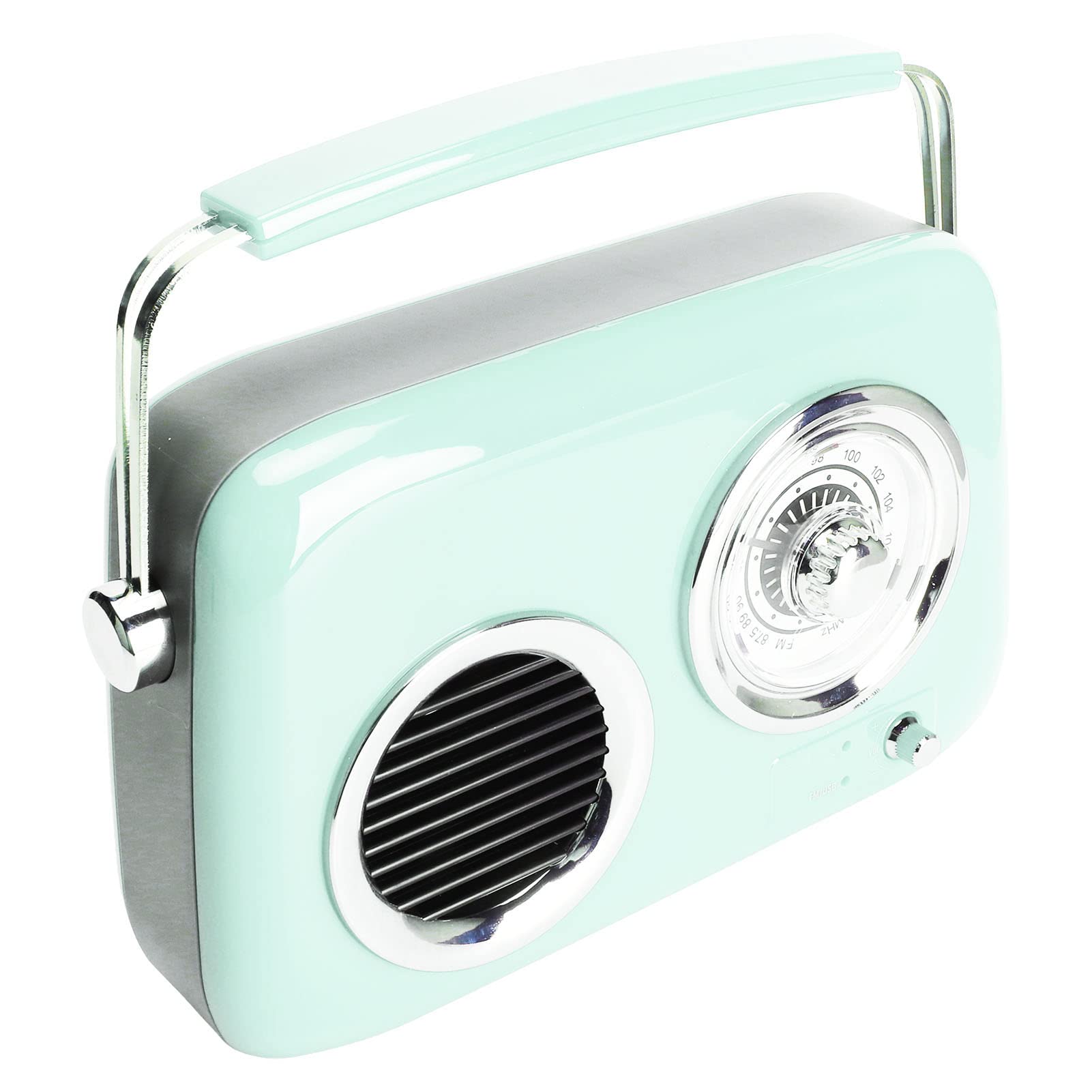 Haut-Parleur Radio FM Rétro, Haut-Parleur Radio Portable, Son Stéréo HiFi, Bluetooth 5.0, Réglage Manuel (Menthe Verte)