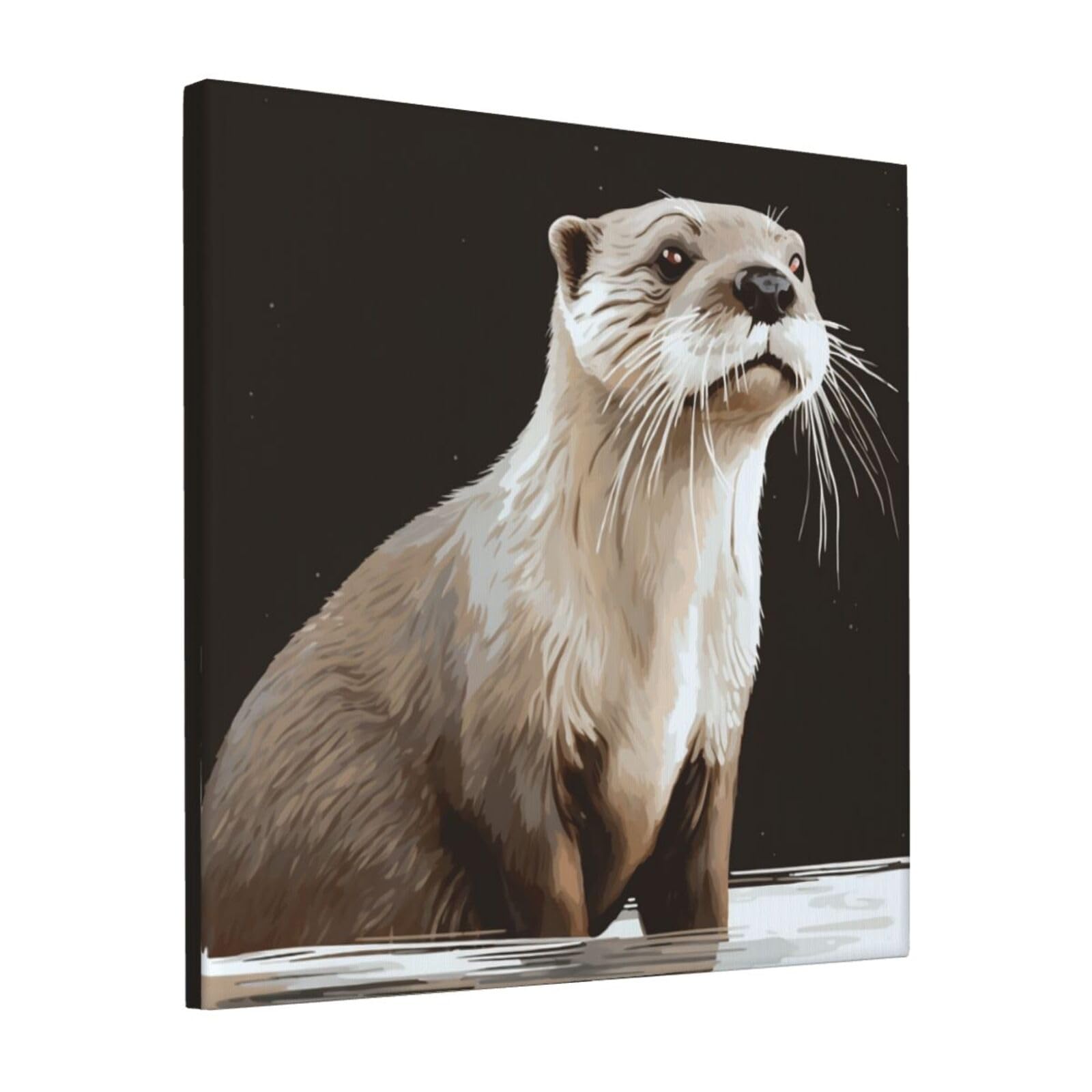FodPand Otter Canvas Wall Art for Living Room Wall Decor 12"x12" Modern Artwork Painting Pictures Hanging Canvas Prints Aesthetic Wall Art for Bedroom Bathroom Office Wallart Decor