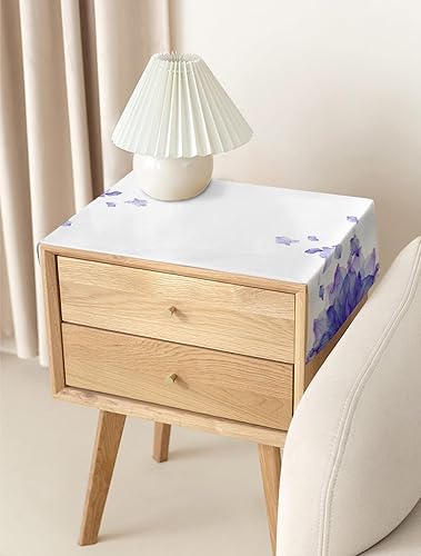 Miniatura 5 de Elegante camino de mesa morado de 36 pulgadas corto, de lino de algodón, pequeño, cocina, comedor, mesa de café, decoración de tocador, camino de