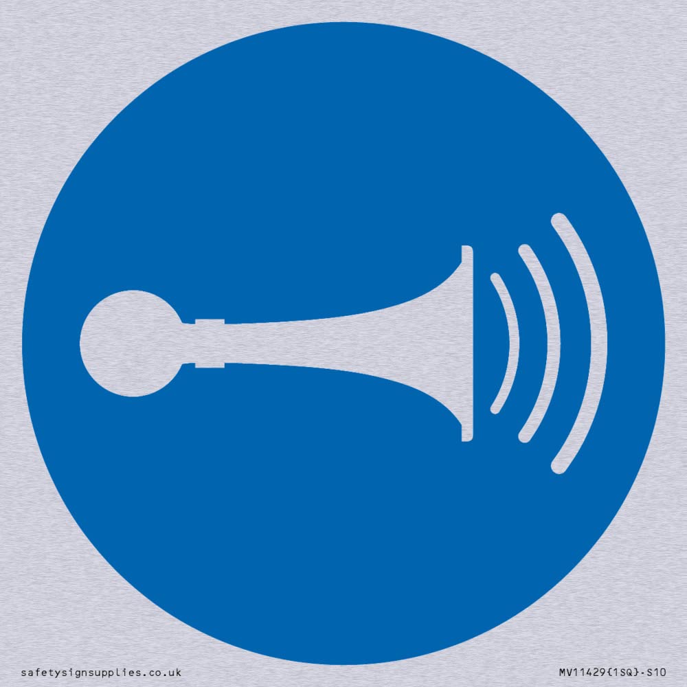Mandatory: Sound horn Sign - 100x100mm - S10