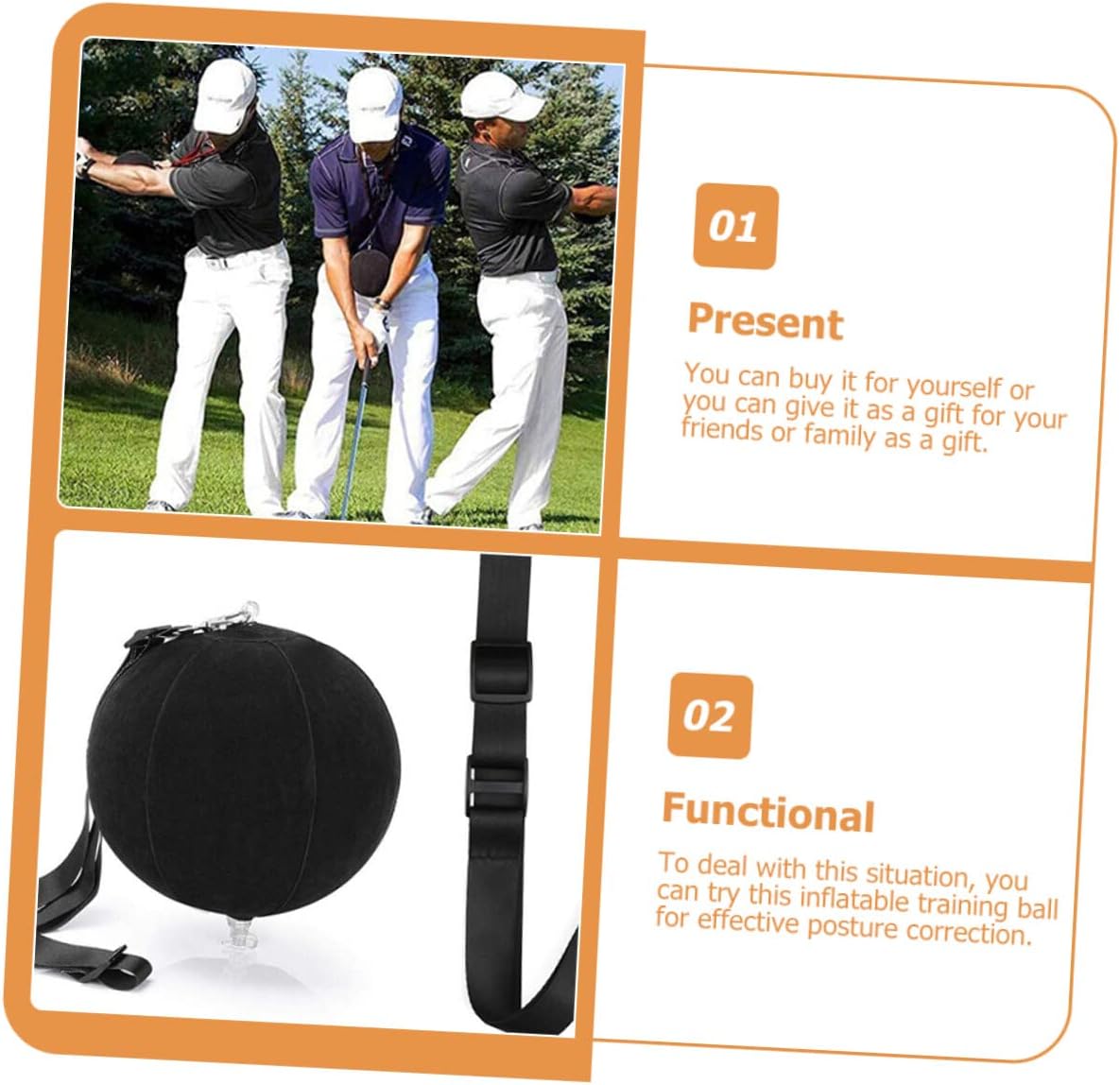 2pcs Corrective Golf Ball Devices Golfballs Utensil Swing Trainer Training Equipment Golfing Posture