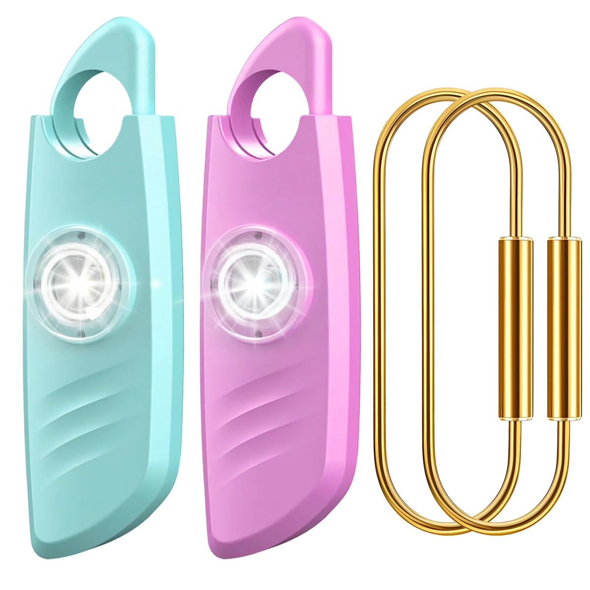 FA FIGHTART2 Packs Personal Safety Alarm for Women 140db Safe Sound Strobe Light with Key Chain Devices for Women Men Children Elderly