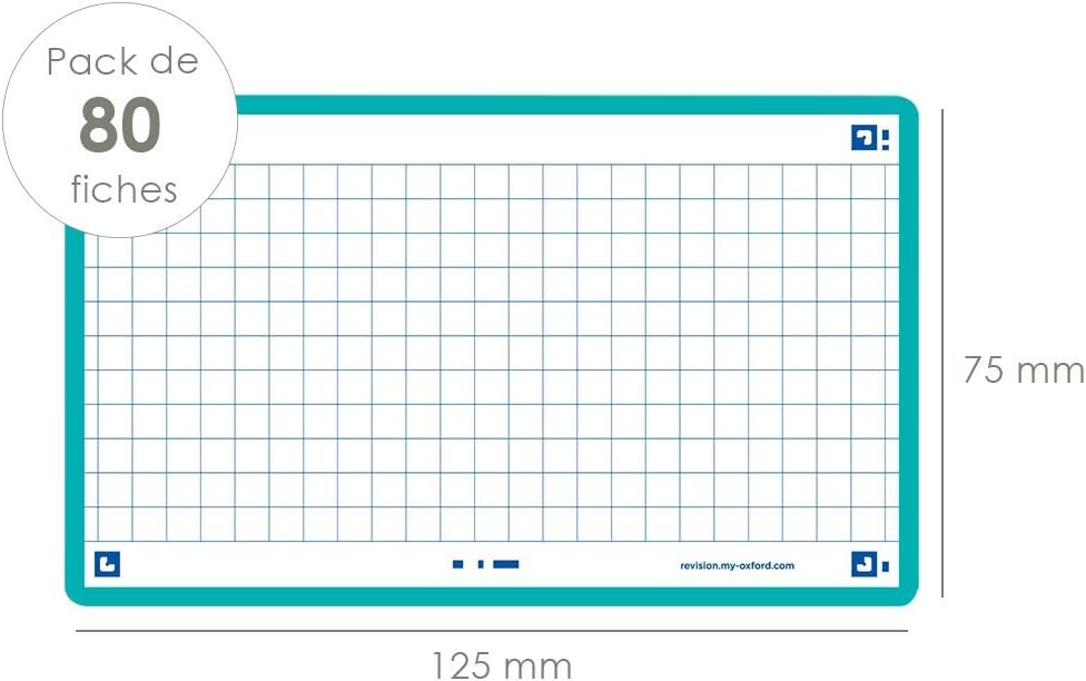 Oxford Flash 2.0 Index Cards A7, Flashcards, 75 x 125 mm, Squared, Mint, 80 Sheets, 75x125 mm - Image 4