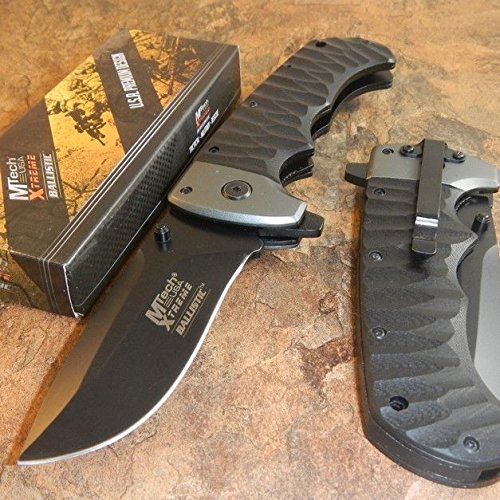 New MTech Xtreme Ballistic Black Tactical G-10 Spring Assisted Open Pocket Eco'Gift Limited Edition Knife with Sharp Blade
