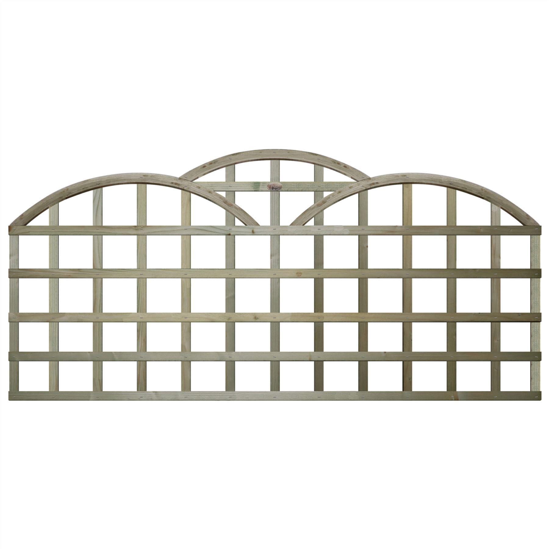 Standard Arched Triple Dome Top, 6ft x 2ft Wooden Fence Panel Trellis Topper, Privacy Extender for Garden Fencing | Decorative Boundary Wall Lattice Extension (Wide: 182.8cm x High: 86cm)