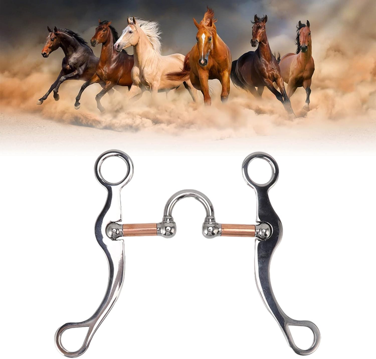 Horse Snaffle Stainless Steel, All Purpose for hoop Snaffle Bit, Horse Bit with Roller, Horse Racing Accessory Loose Thickeness Bit Loose Mouth Bit for Horse Racing, Frenos Para Caballos Horse Bits