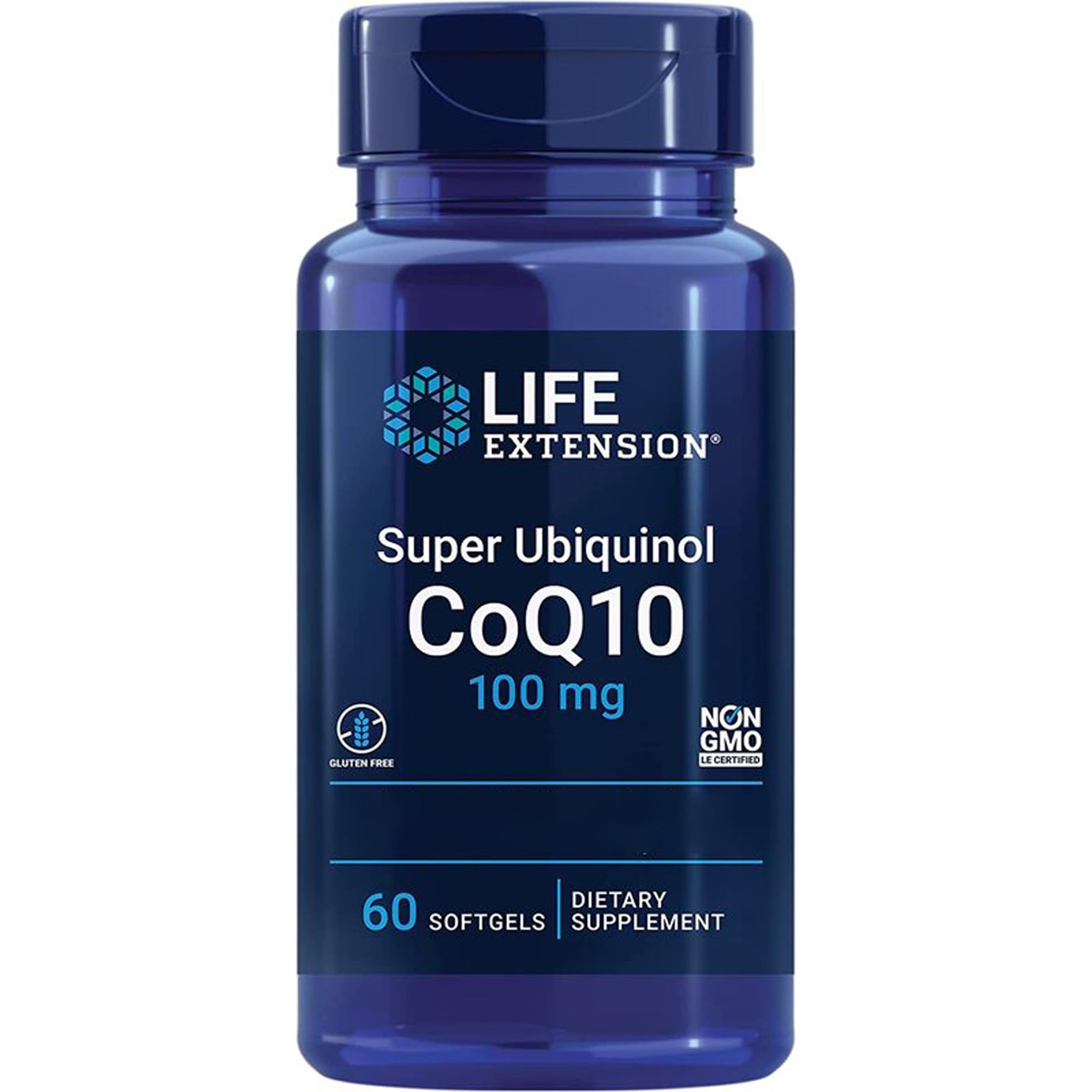 Life Extension, Super Ubiquinol, 100 mg, Kaneka-Q10, 60 Capsule molli, Testato in Laboratorio, Senza Glutine, Senza Soia, Non OGM