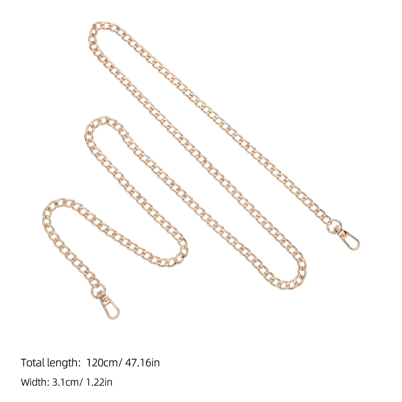 Cadena de Bolso Dorada de Metal 120 Cm 8 Piezas Reemplazo de Cadena para Bolso de Mano y Hombro Multifuncionales y Correas Resistentes para Carteras y Bandoleras