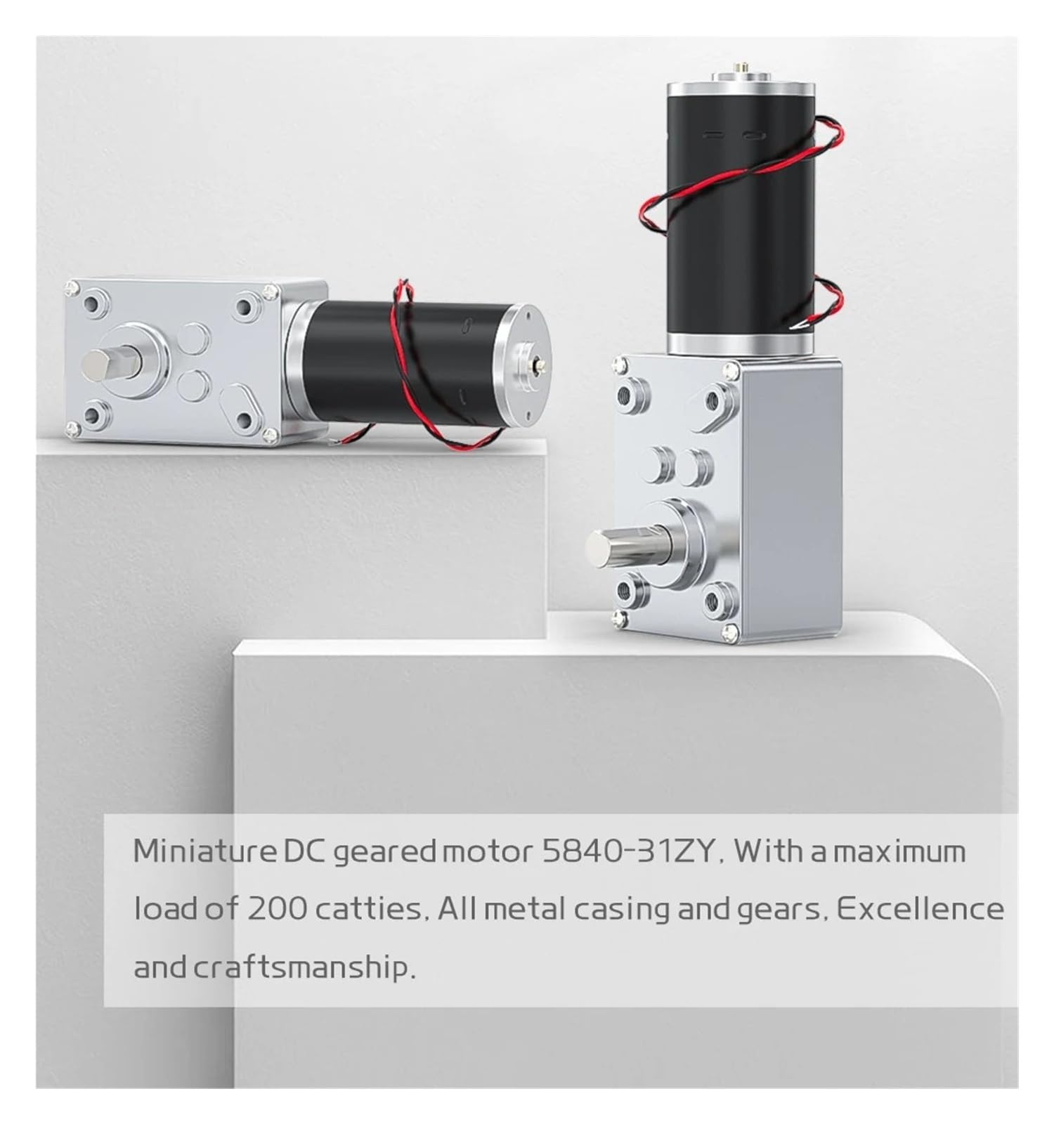 DC-Schneckengetriebemotor 5840-31ZY 12 V ~ 24 V Hohes Drehmoment 100 kg.cm Umkehrbarer Hochleistungs-Selbstsperrmotor für Boot, Auto, Ventilator, Haushaltsgerät(470RPM_24V)