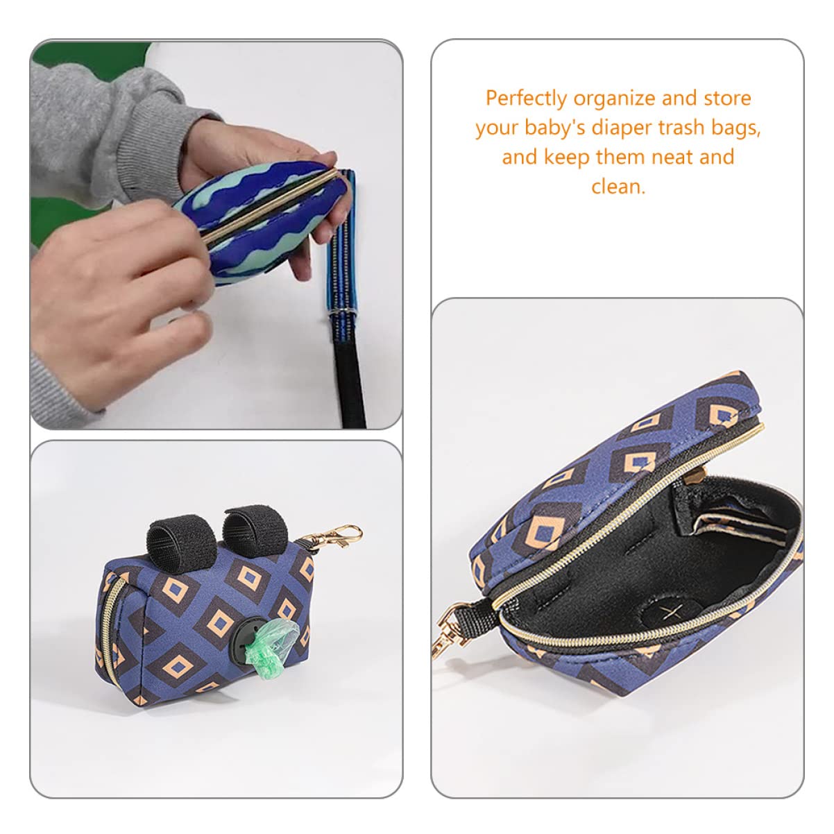 ABOOFAN 6pièces Distributeur De à Couches Pour Organisateur Portable à Accrocher Sur Poussette Motifs Vagues Pour Sorties Et Voyages
