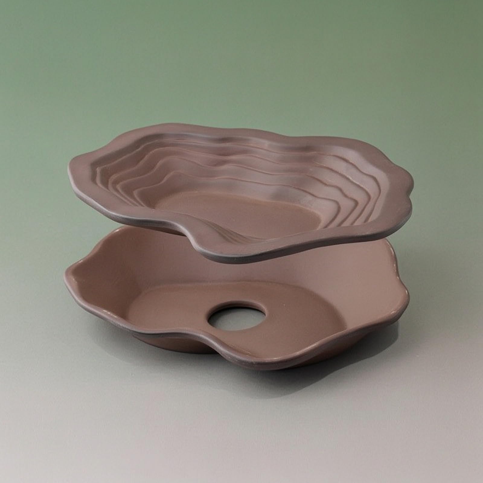 MagiDeal Vasca da Bagno per Tartarughe Ciotola Piatto Abbeveratoio Mangiatoia per Rettili in Ceramica Divisa con Bordi Ondulati E Superficie Antiscivolo Adatta, Stile Tartaruga Separato - Rotondo