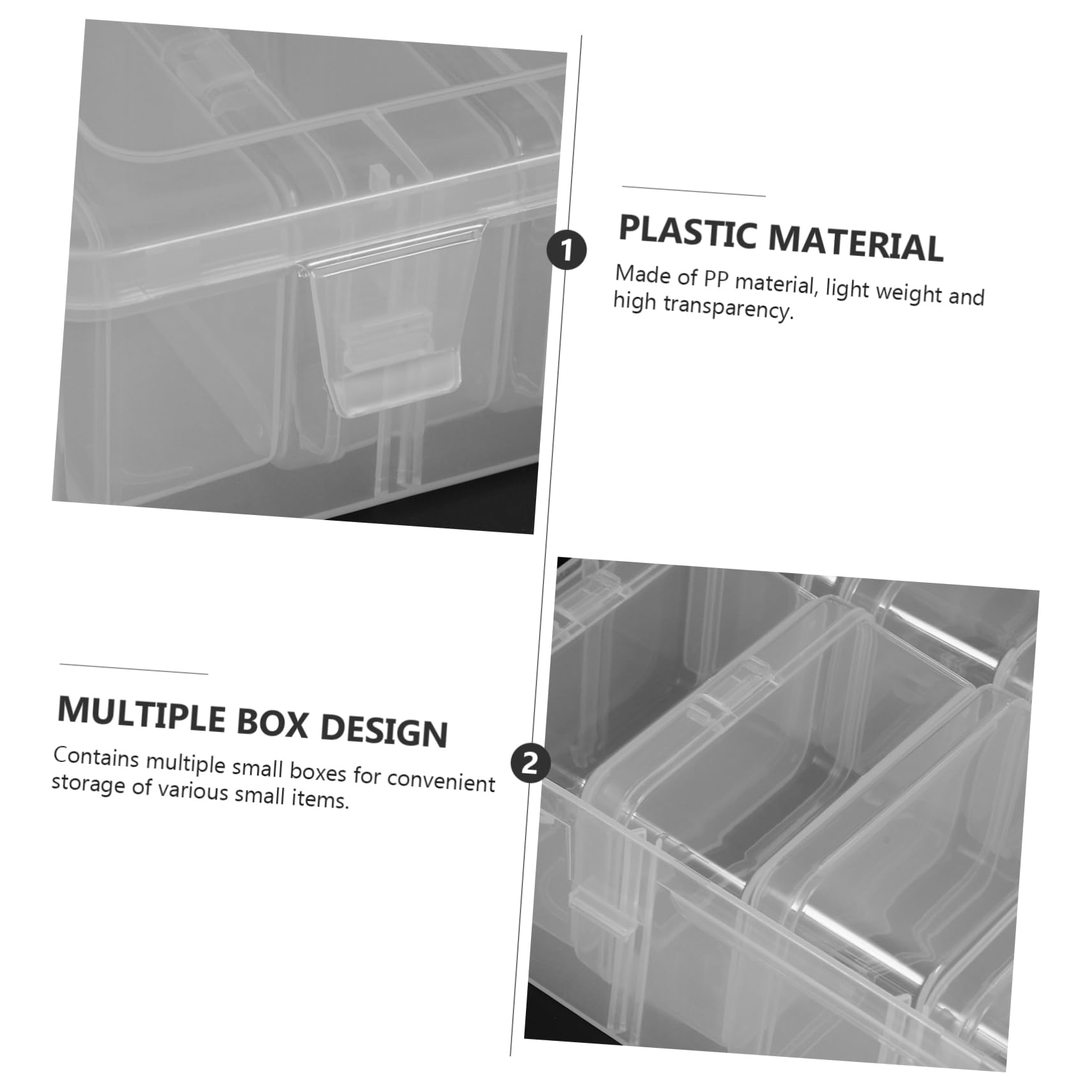 Cajas De Almacenamiento Transparentes Pequeñas Para Cuentas y Joyería Contenedores Para Manualidades Con Tapa De Plástico Para Organizar Artículos Pequeños
