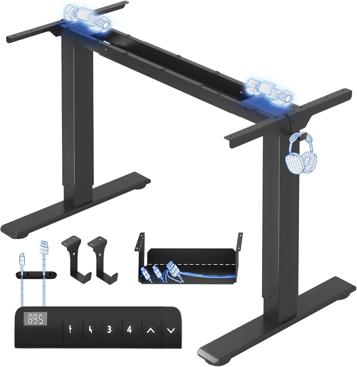 FLEXISPOT Höhenverstellbarer Schreibtisch Gestell E1 PRO mit Doppelmotor
