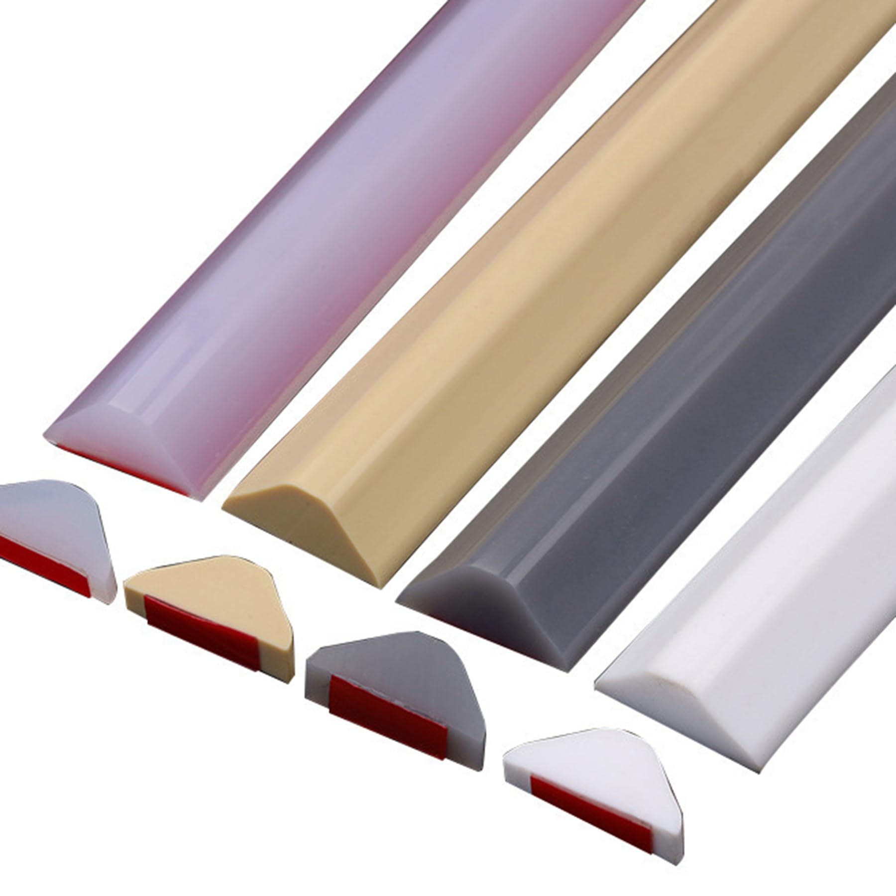 ZGFHNY Silicone Water Retaining Strip, Shower Dam Barrier Bathroom Retention Water Barrier Strip Waterproof Self-Adhesive Floor Water Stopper Strip for Kitchen Bathroom(Beige,3M/118inch)