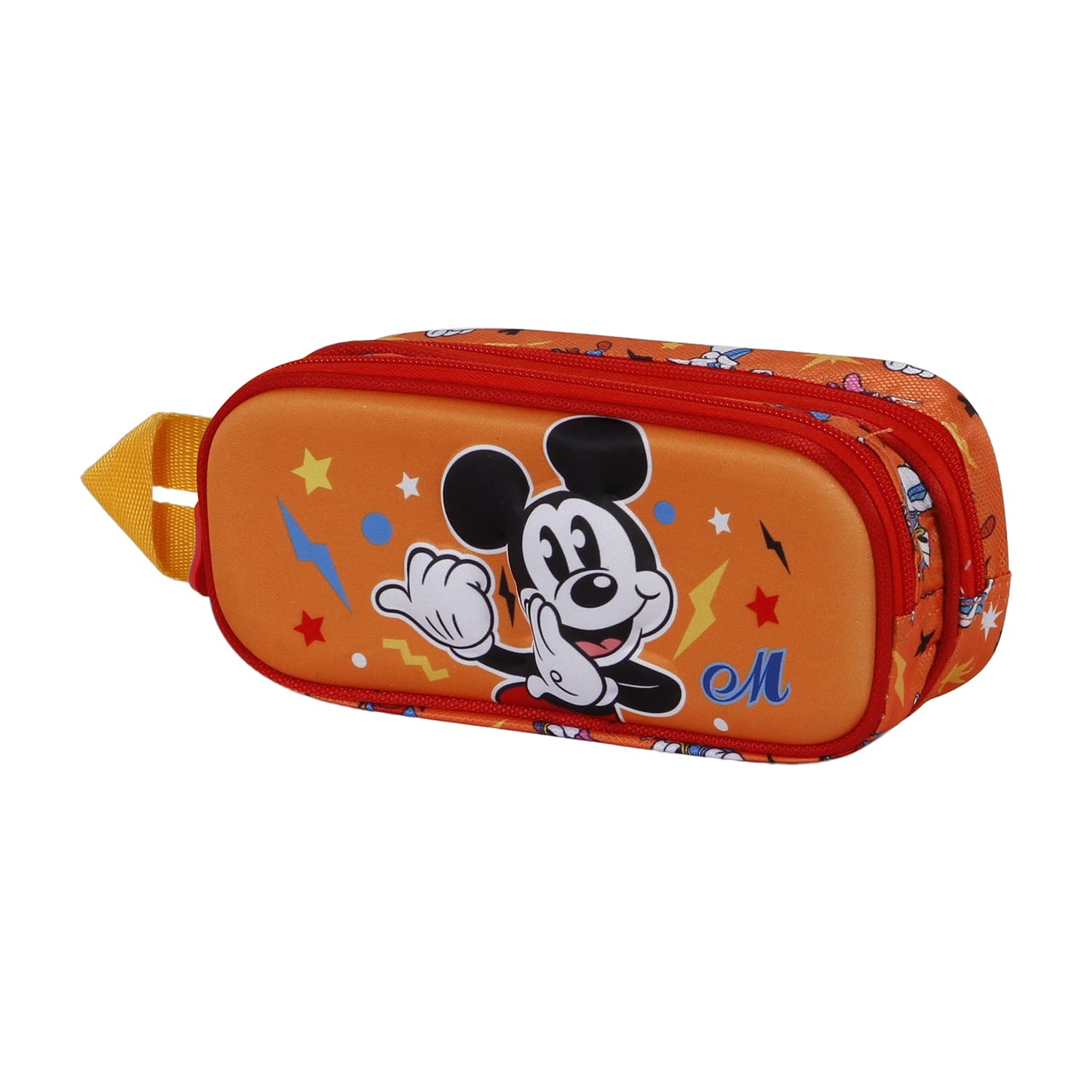 Disney Mickey Mouse Whisper-3D Double Pencil Case, Orange, 22 x 9.5 cm