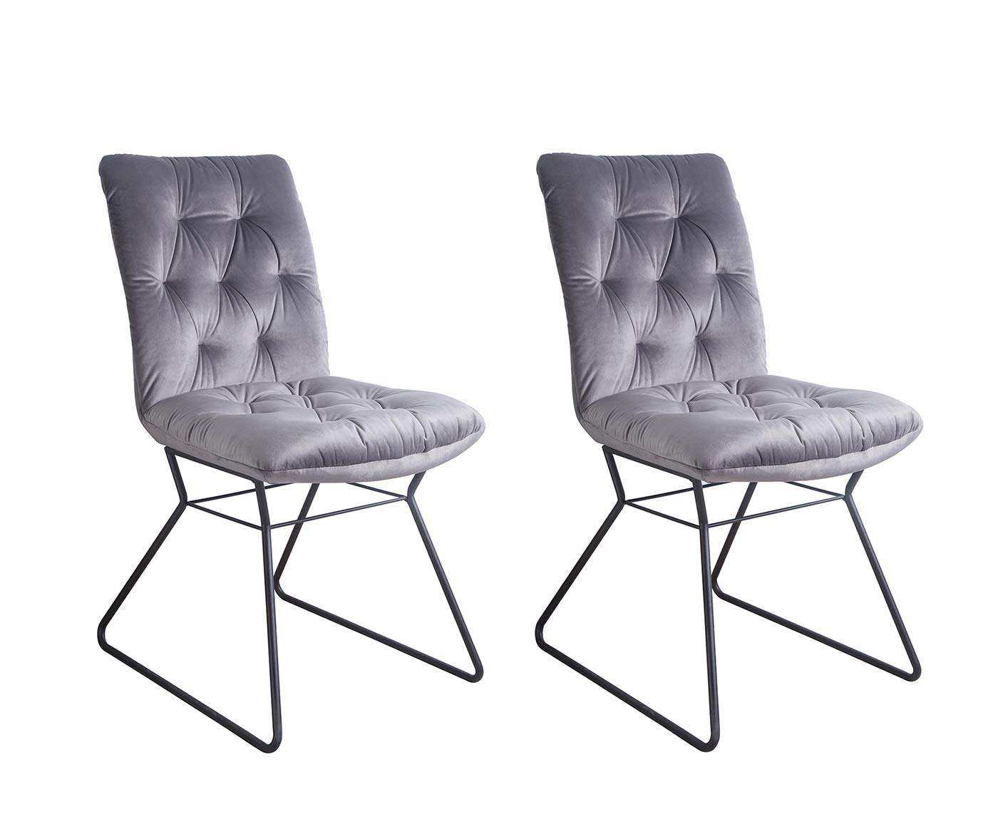 WOLTU Esszimmerstühle BH140gr-2 2er Set Küchenstuhl Polsterstuhl