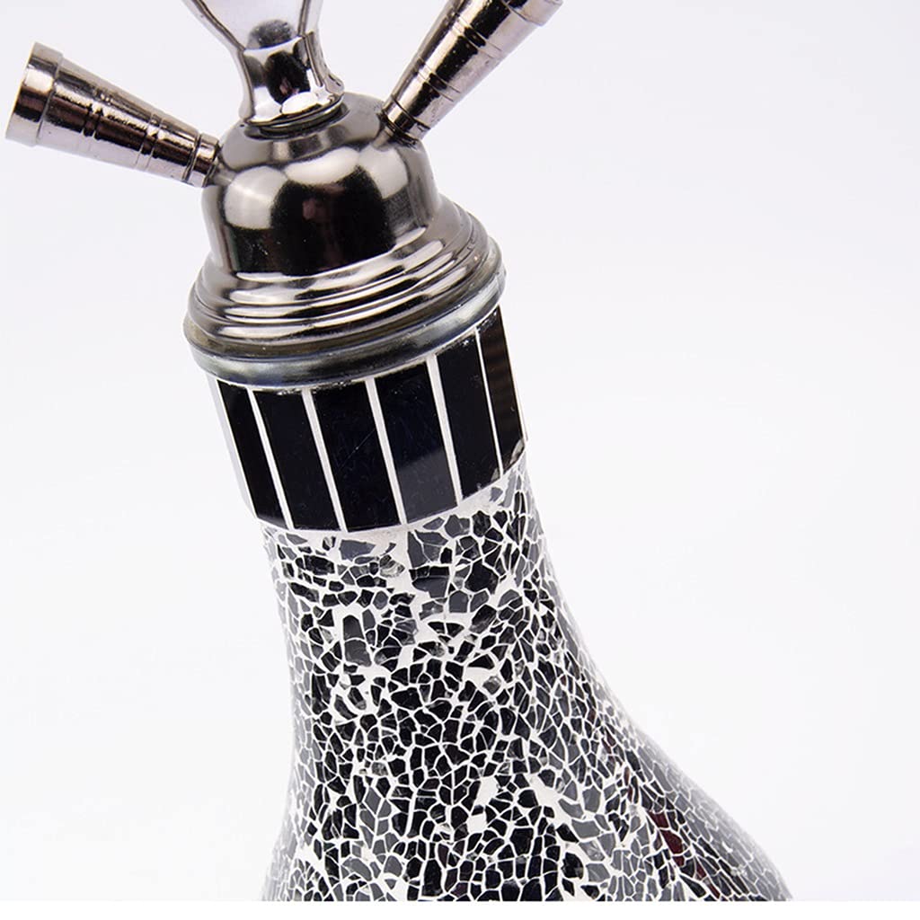 chicha 2 Tuyau Narguilé Shisha 22" Ensemble de Narguilé Fumer de L'eau Pipe Bong, par 2 Personnes Peut Être Utilisé en Même Temps (Color : Black)