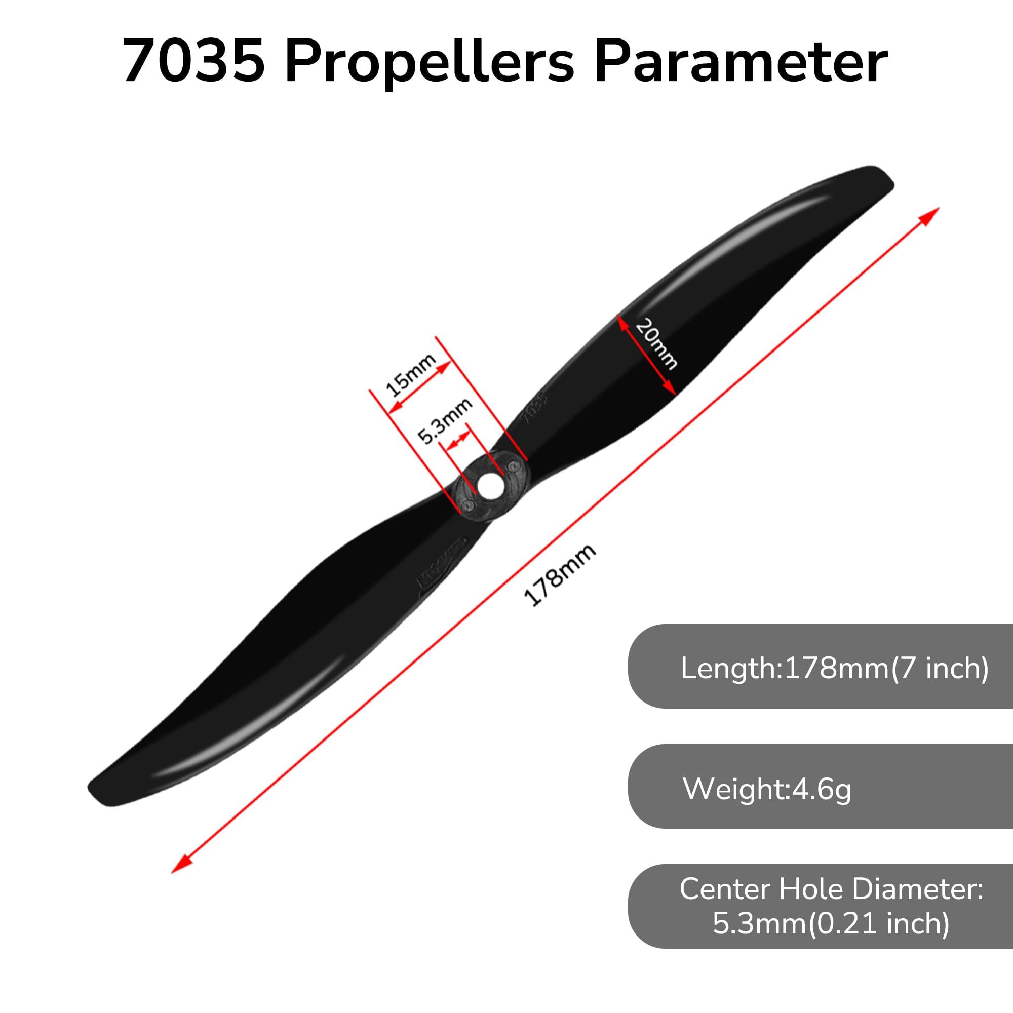 Radiolink A560/D460 Original 2 Piece Propeller GEMFAN 7035 CCW Wing Props Replacement Accessories for RC Drone Airplane - Image 2