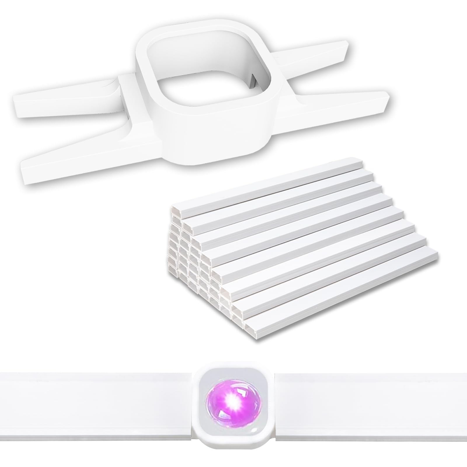 Photo 1 of 100FT Light Track System for Govee Permanent Outdoor Lights Pro (H706A/H806A), Permanent Halloween/Christmas Light Track, DIY Paintable PVC