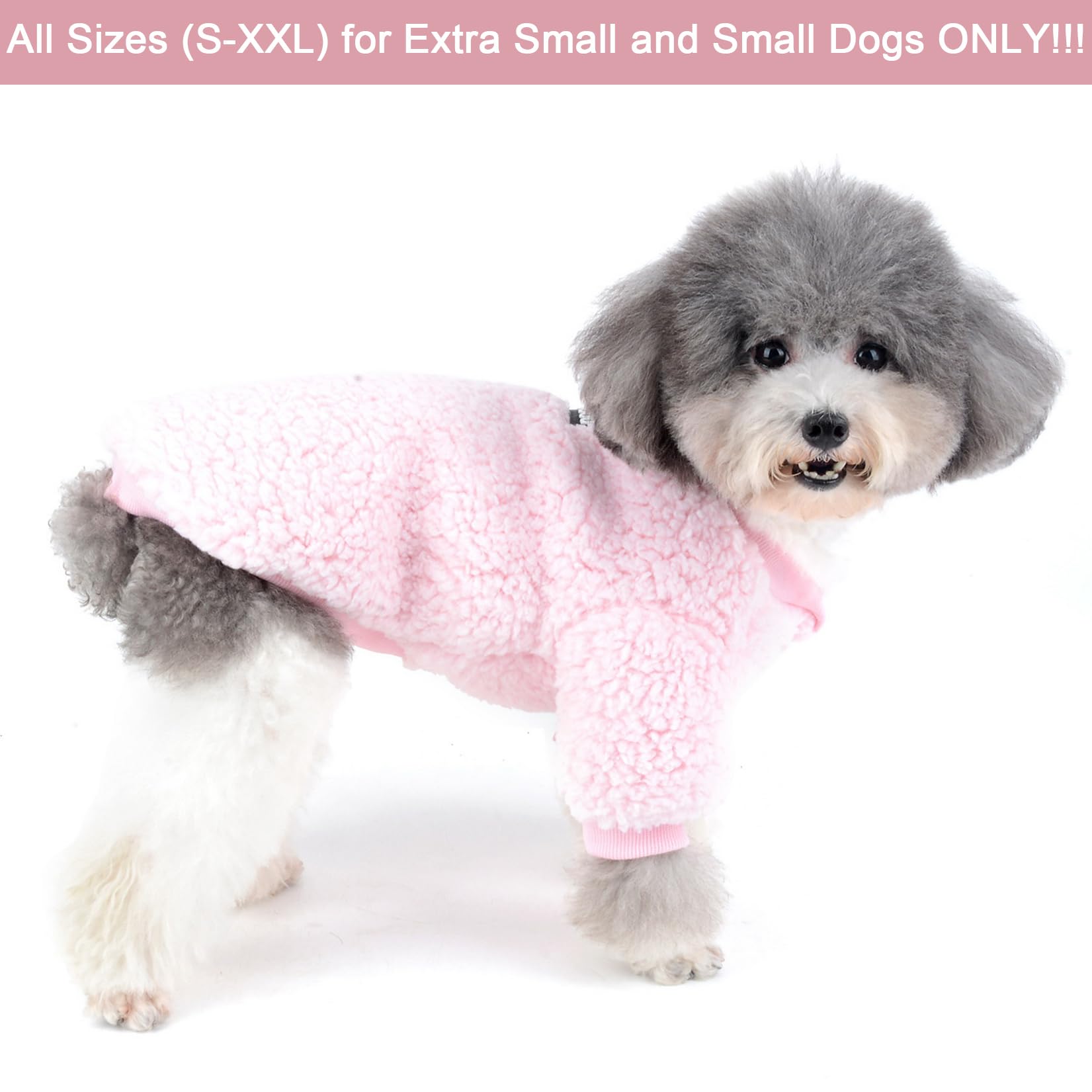 Zunea Cappotto Invernale per Cani Piccola Taglia Giubbotti in Pile Caldo Vestiti per Cuccioli di Chihuahua Maglione Abbigliamento per Cani e Gatti Rose S
