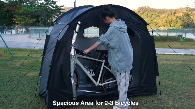 Housolution Abri De Stockage 3 Vélos – Oxford 210D PU4000 Imperméable – Fenêtre Ventilée – Montage Rapide 8 Min