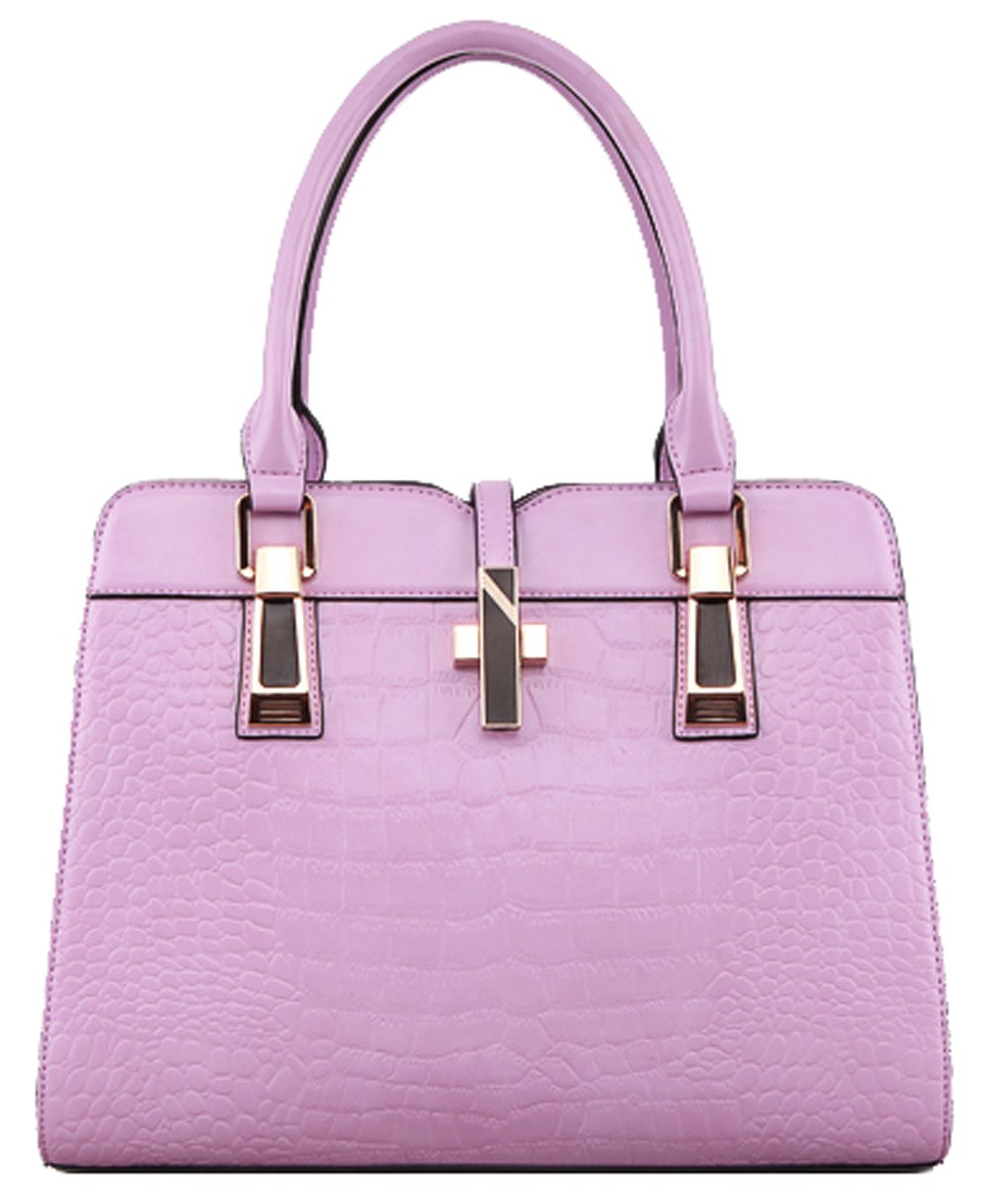 SAIERLONG Women's Cross Body Bag Handbag Tote purple Cow Leather - OL commuter CROCO Crocodile Embossing