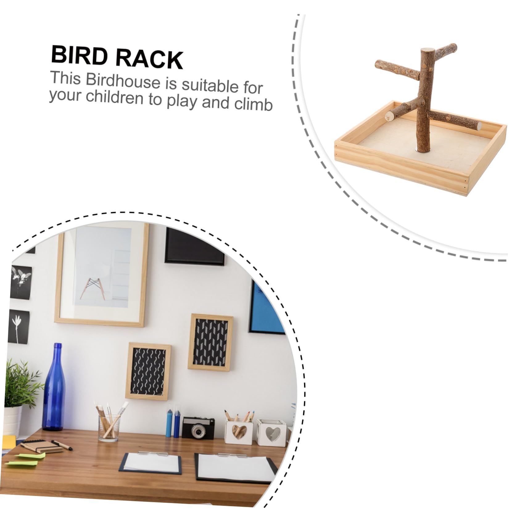 SHINEOFI de Loros de Madera para Entrenamiento, Juguete para Aves Pequeñas, Soporte Resistente de Madera Natural, Tamaño Pequeño, Uso en Jaula Interior y Exterior, Adecuado