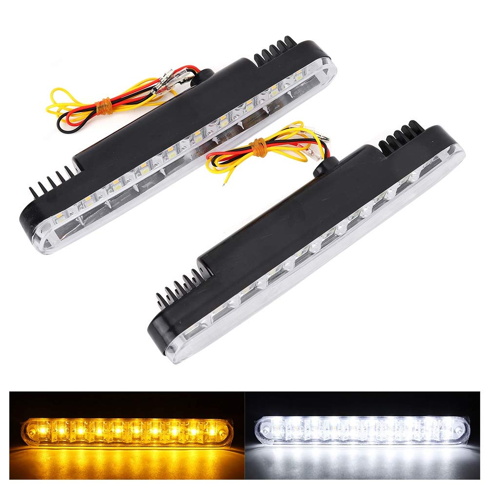 Światła do jazdy dziennej, światła do jazdy dziennej Led, akrylowe światło Led 5050 30led podwójne kolory światła do jazdy dziennej Drl Turn Lamp Fit for Car