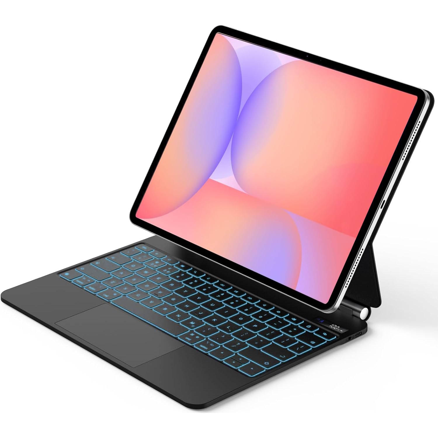 Magic Keyboard for Samsung Galaxy Tab S10 Lite/S10 FE/S9 FE 10.9'' & S11 2025/S9/S8/S7 11'', Keyboard Case for Galaxy Tab, Floating Magnetic Stand, LED Display, 7 Color Backlit & Multi-Touch Trackpad