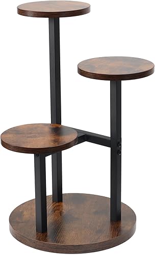 Miniatura 1 de Jsluiiys Soporte para plantas de 3 niveles, soporte de esquina para plantas, estante alto para plantas al aire libre, para múltiples plantas,