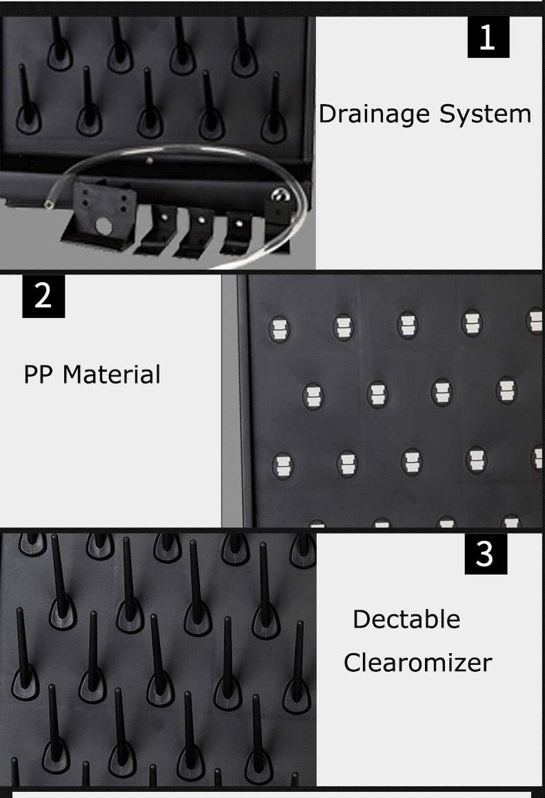 Black 52 Pegs Lab Supply Drying Rack, Pegboard Bench-top/Wall-Mount Laboratory Glassware 52 Detachable PegsLab Drying Draining Rack Cleaning Equipment