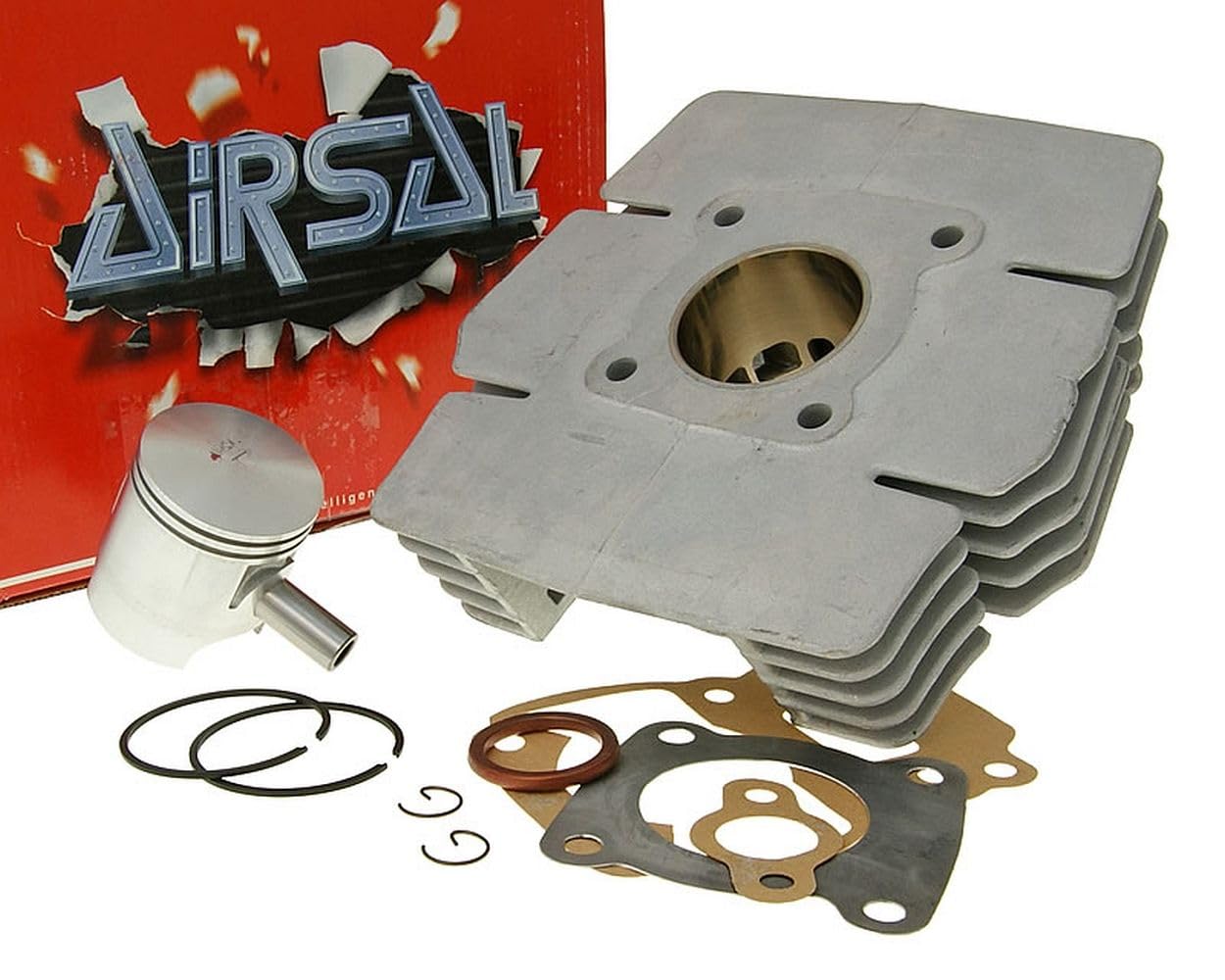 AIRSAL Sport TS50X Kit cylindre 70 cm3 | Pièce en aluminium, surface interne en chrome dur; jeu de joints, piston, segments et son axe de 12 millimètres aussi inclus.