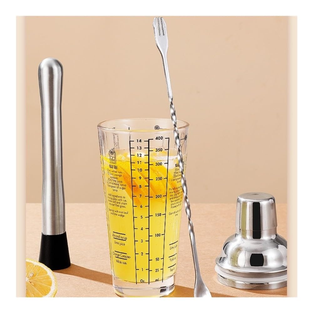 Coctelera Juego de 4 cocteleras de vidrio: herramientas de mezcla de acero inoxidable de primera calidad for bartenders