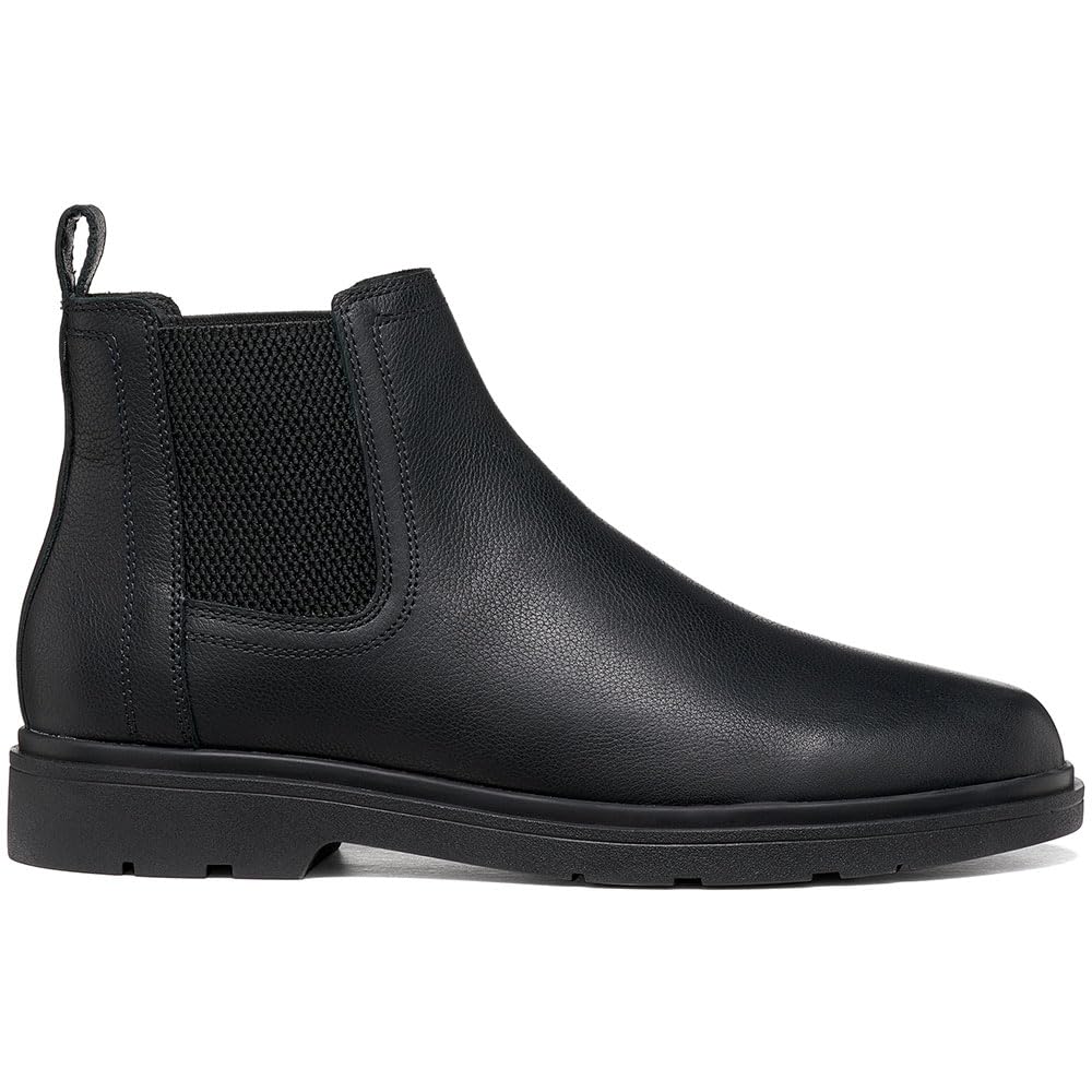 Geox Herren - Chelsea Boots SPHERICA in schwarz Glattleder