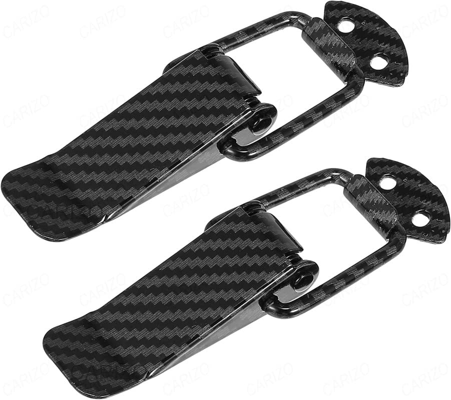 CARIZO Metal Bumper Hook Lock Toggle Hasp Hanging Clip, Fastener, Security Clip, Quick Release (Pack of 2) Carbon Black Compatible with Mini Cooper Convertible-image-20