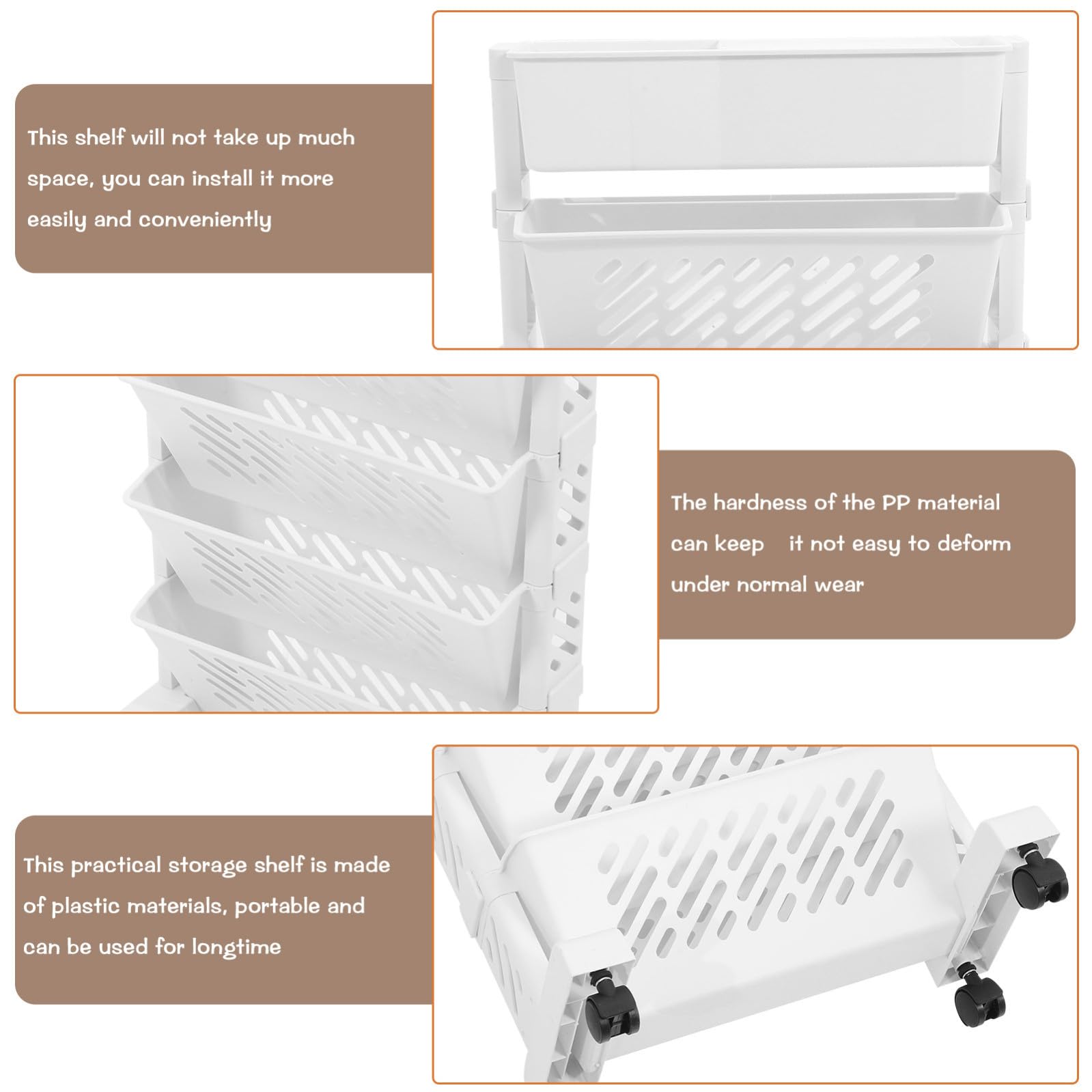 Scaffale Portaoggetti Espandibile Multi-strato Bianco in Plastico Resistenza All’usura e Capacità di Carico Elevata, Organizer Cucina e Libreria Scaffale per Ripiani e Scaffali
