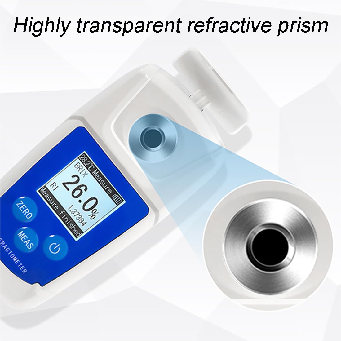 Refractómetro Digital Brix, Refractómetro De Miel 0‑32/55%, Compensación De Temperatura, Visualización De Temperatura/índice De Refracción/concentración De Azúcar, Para Bebidas De Jugo De Frutas\