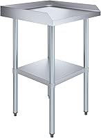 Vista 13 de AmGood Mesa de trabajo comercial con protector contra salpicaduras y salpicaduras laterales NSF