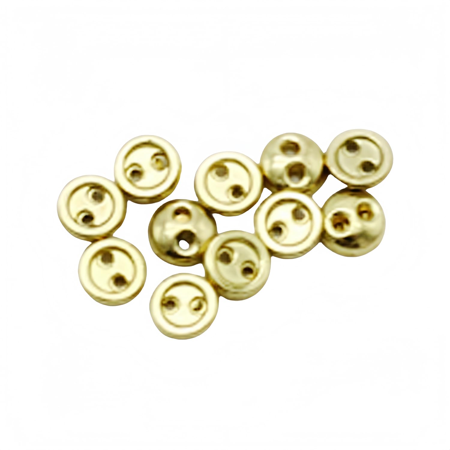 20 PCS 2 Hole Mini Metal Round Buttons Small Bread Buttons for Doll Clothes Bag Deoration Sewing Craft