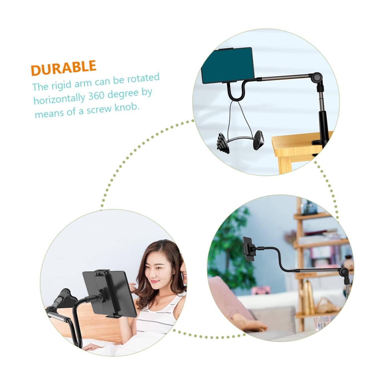 Soporte de Teléfono Flexible para Escritorio y Montaje para Transmisiones y Reducción de Estrés el Cuello
