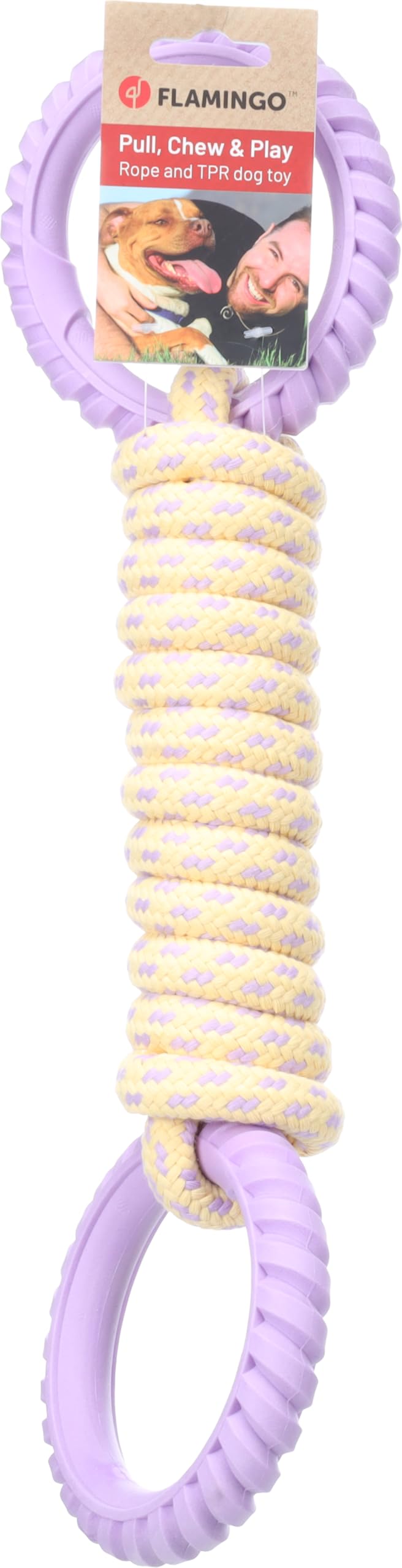 DT JOANIE PULL ROPE WITH RINGS TWIST PURPLE/YELLOW TPR 46x13x6CM
