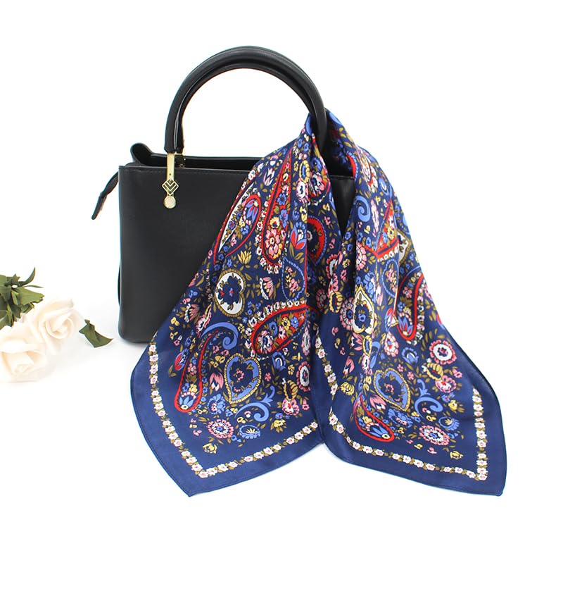 Image of ANDANTINO 100% Mulberry Silk Scarf -21 inch Square Neckerchief with Gift Packed