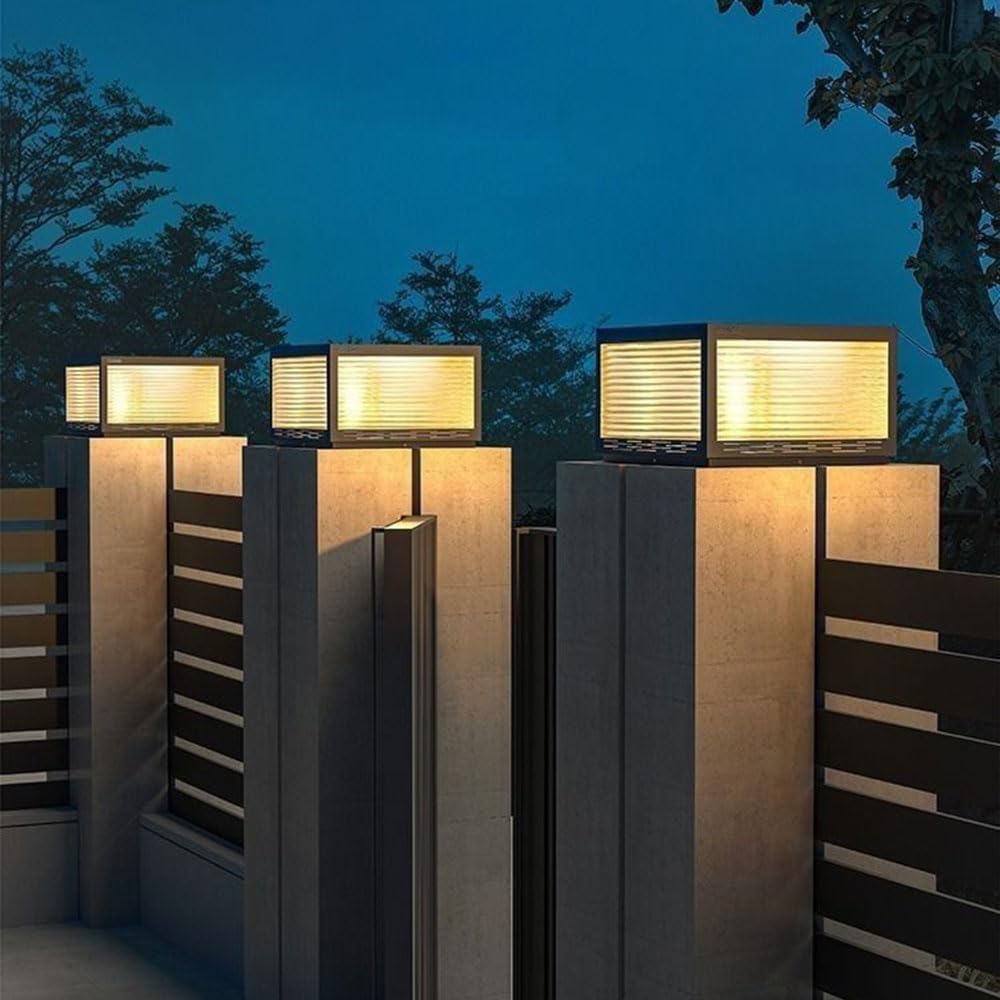 Lampy kolumnowe E27 Nowoczesna minimalistyczna lampa solarna z przezroczystą szklaną lampą podłogową na zewnątrz Latarnia do ogrodu na świeżym powietrzu Regulowane lampy Stigma z 4 źródłami światła
